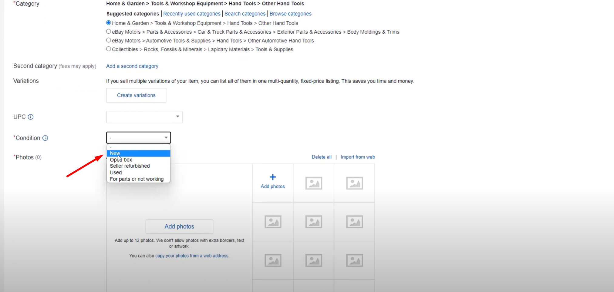 hướng dẫn điền thông tin sản phẩm khi đăng lên ebay