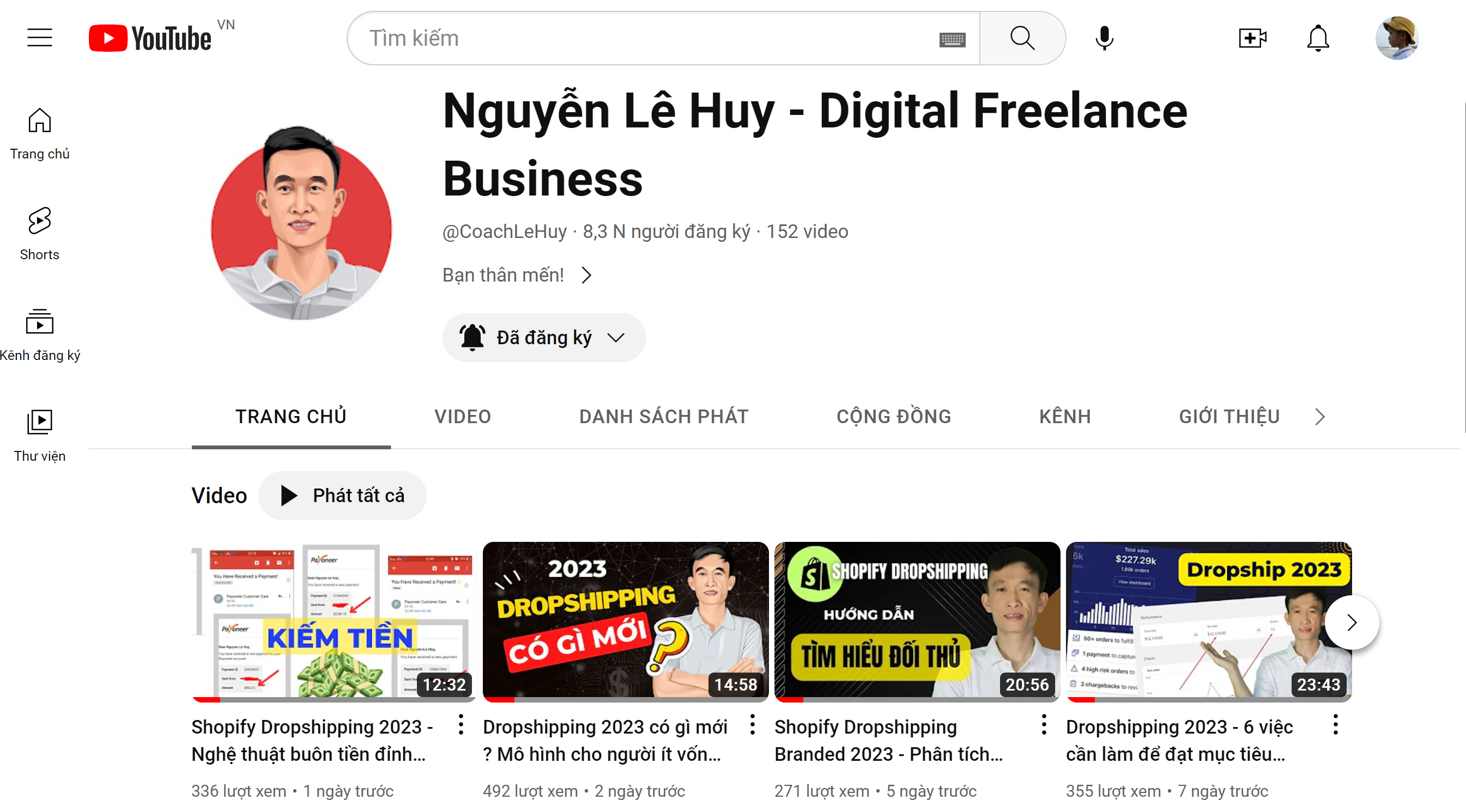kênh Youtube cho khởi nghiệp kinh doanh online